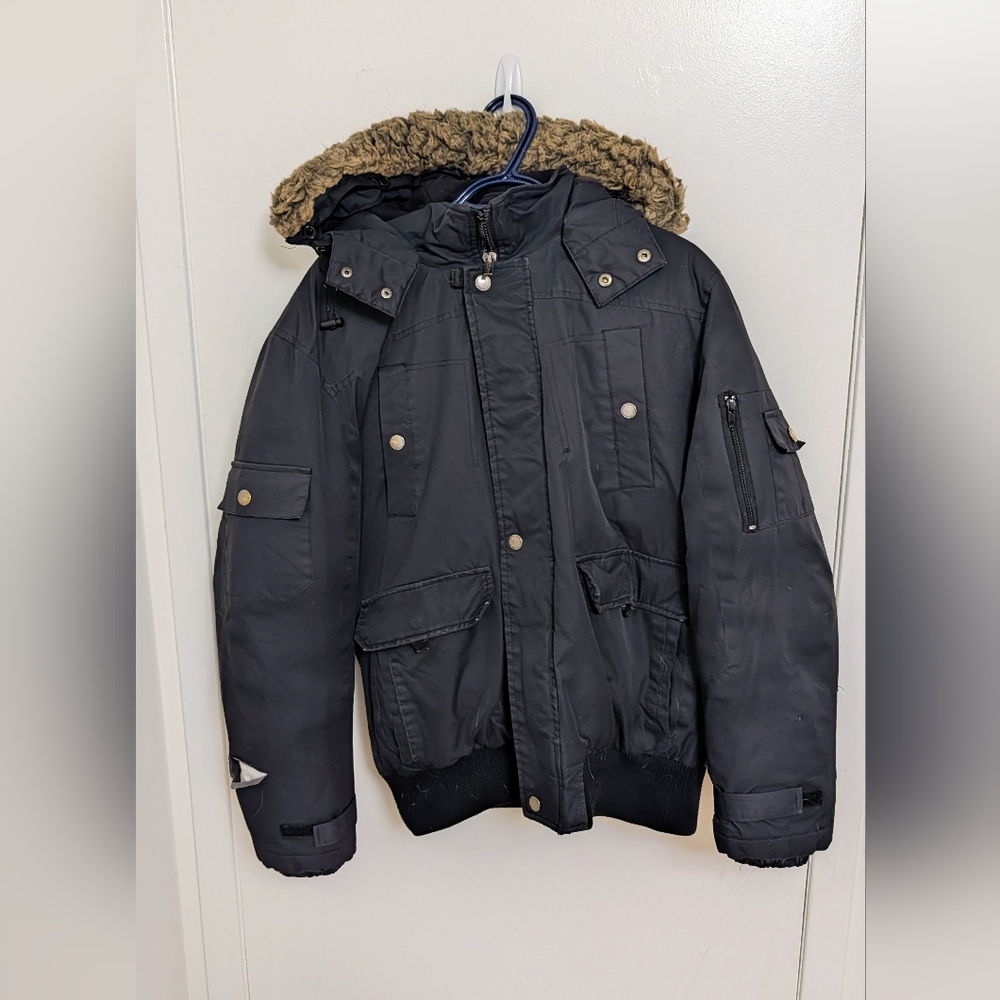 Men's Black Hooded Jacket